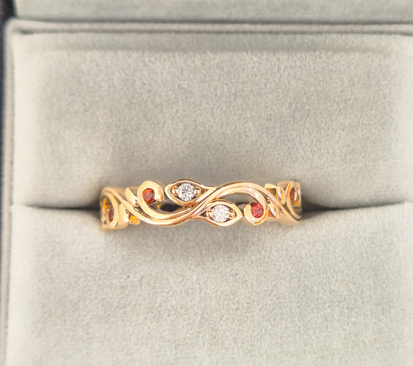 Leafy Birthstone Ring