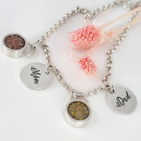 Personalised Cremation charm Bracelet