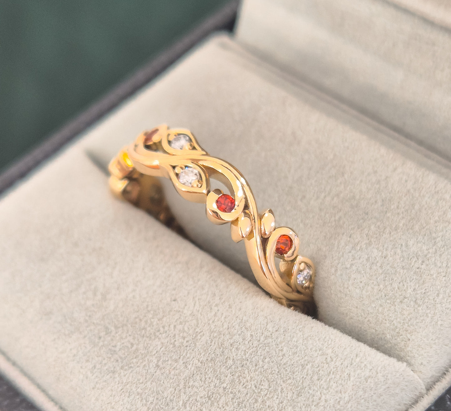 Leafy Birthstone Ring
