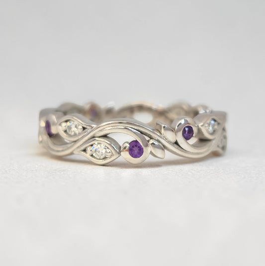 Leafy Birthstone Ring