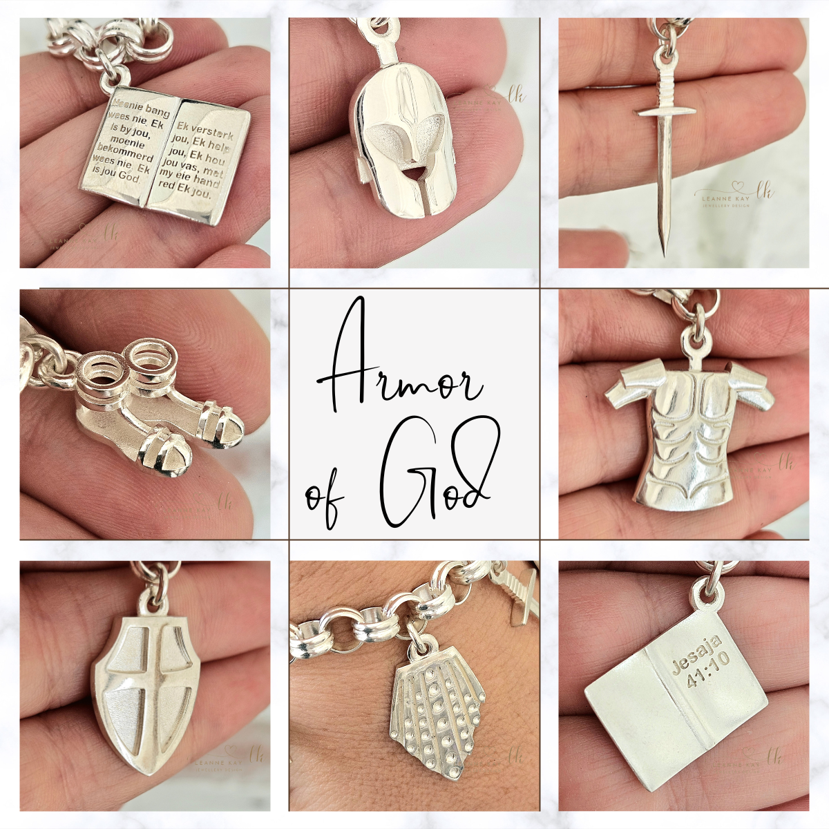 Armor of God Charms - BRACELET SOLD SEPARATELY