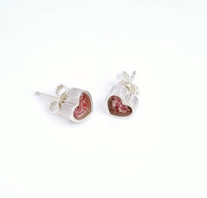 Heart Studs - Cremation Earrings