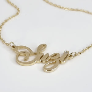 Cut-out Name Necklace - Gold