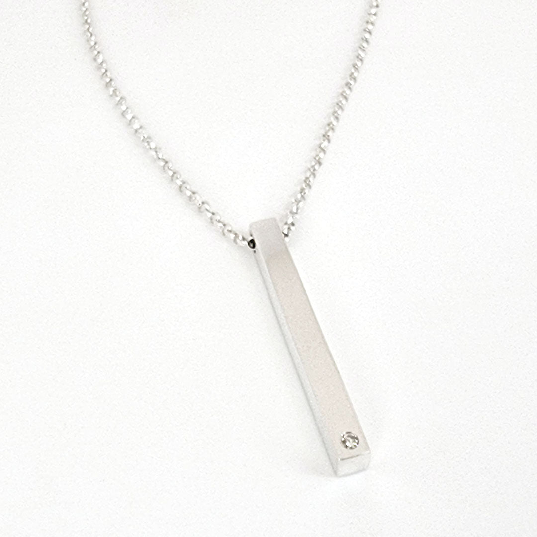 Solid bar necklace - Silver