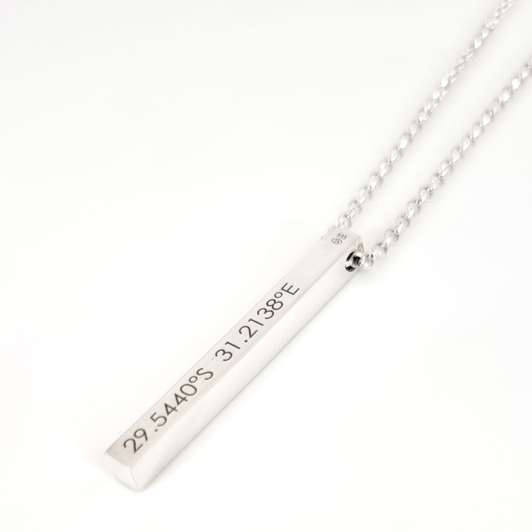 Solid bar necklace - Silver