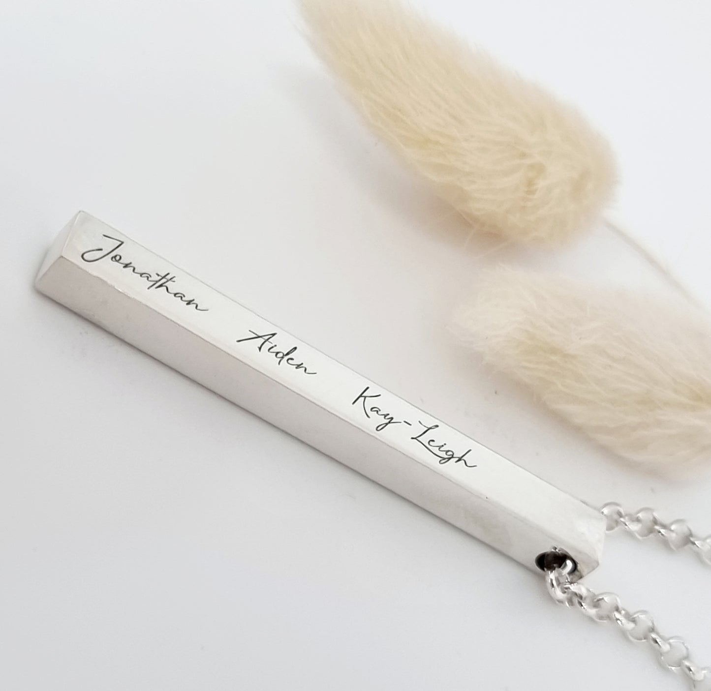 Solid bar necklace - Silver