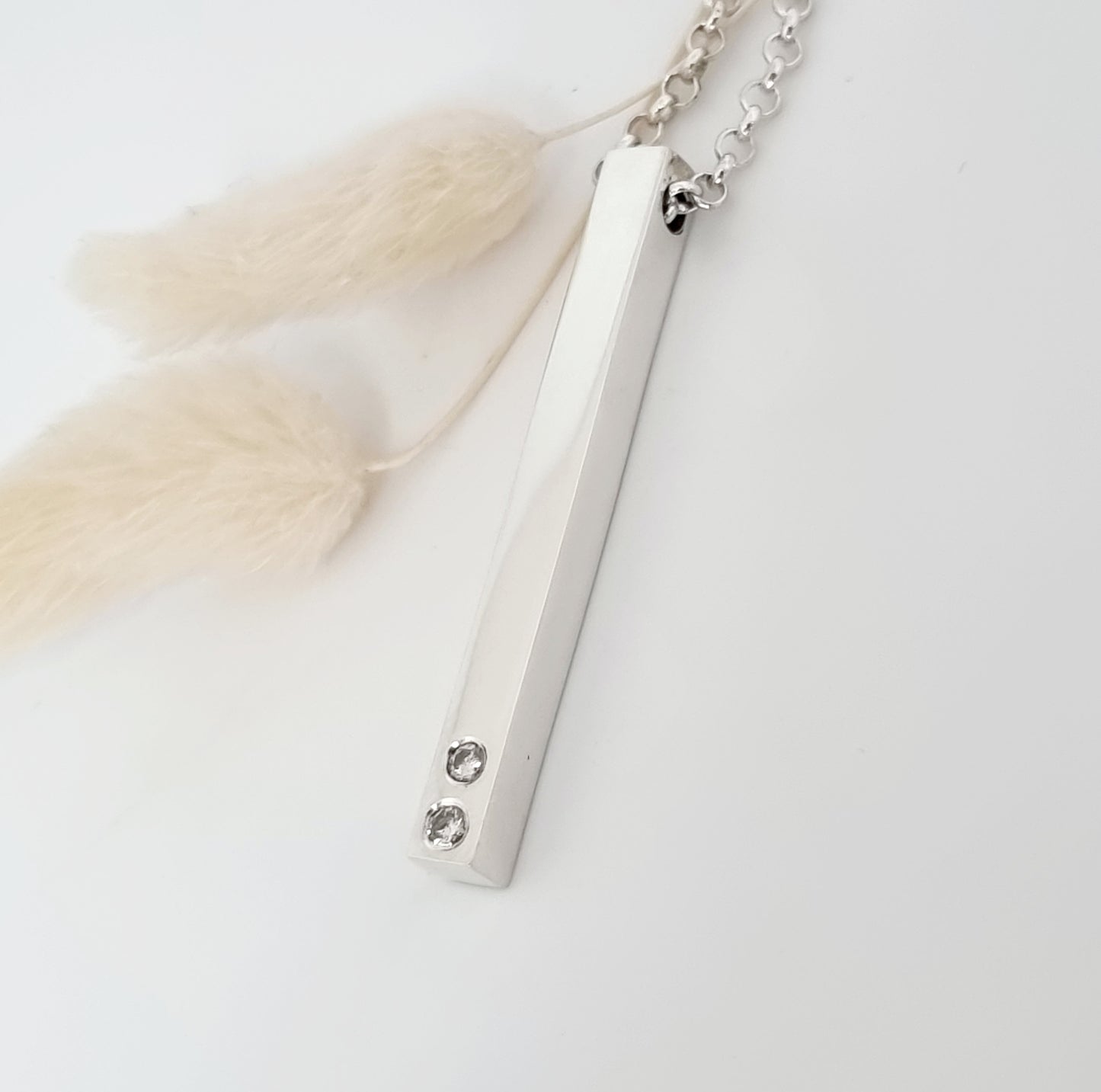 Solid bar necklace - Silver