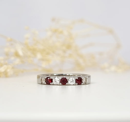 Birthstone - Silver Eternity Ring