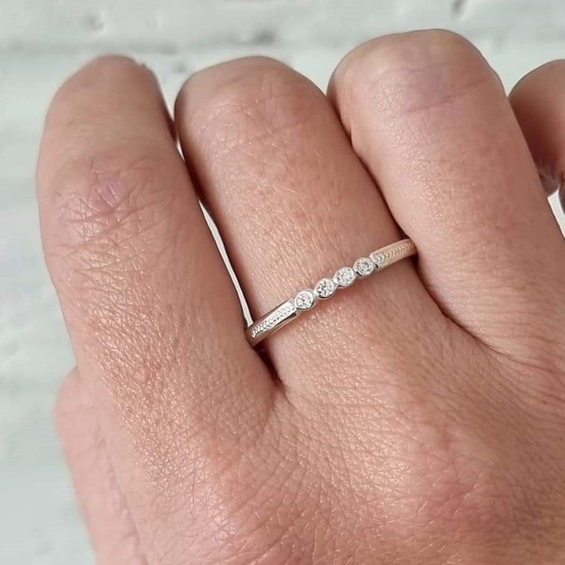 Dainty diamond eternity band store
