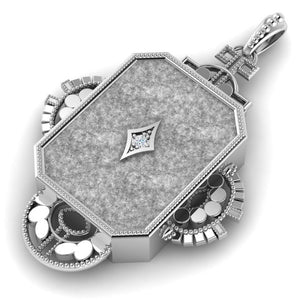 Floating Diamond Pendant - Silver