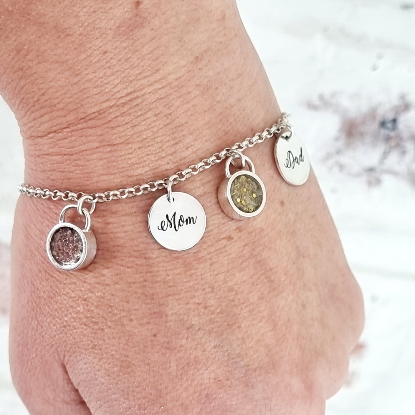 Personalised Cremation charm Bracelet