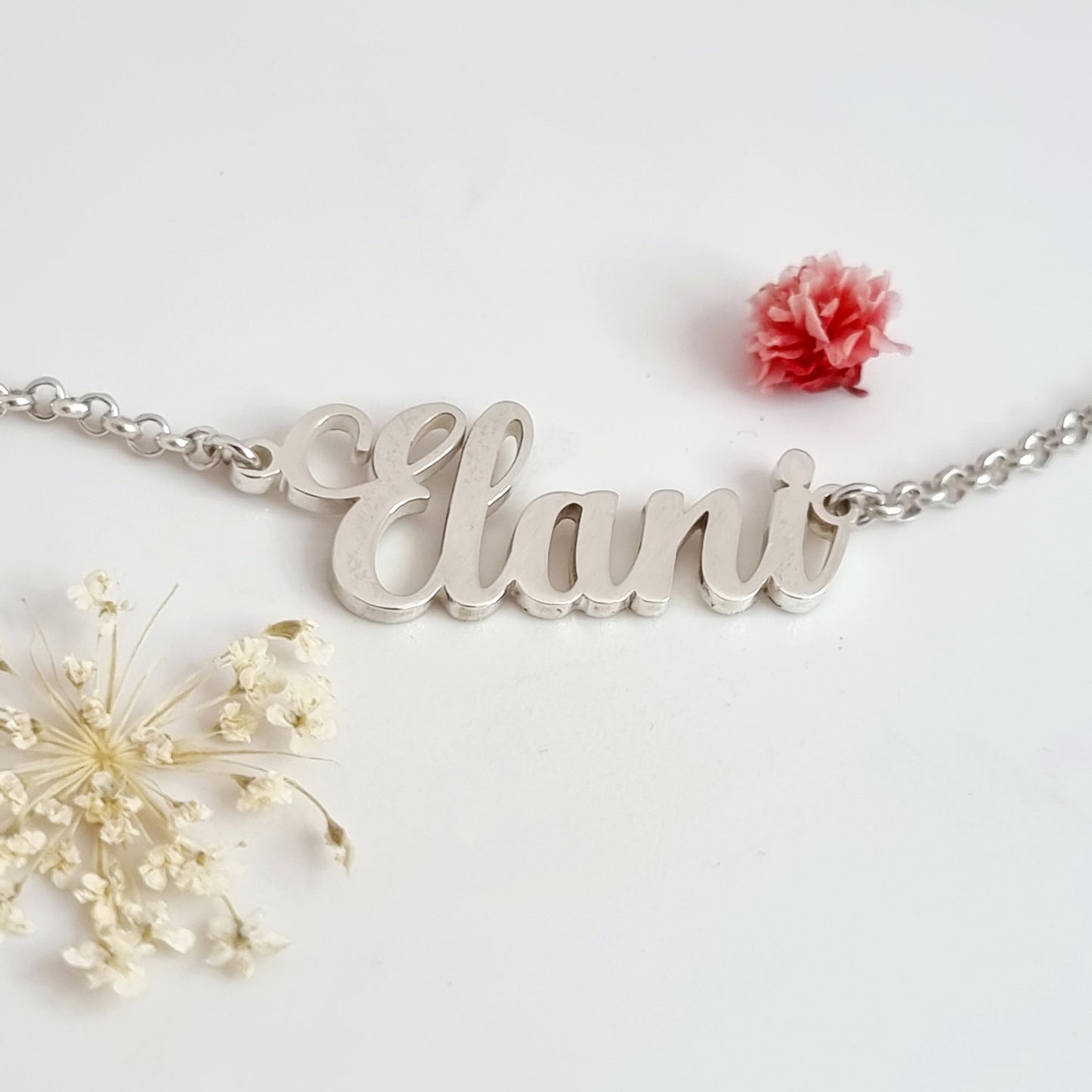 Cut-out Name Necklace - Silver